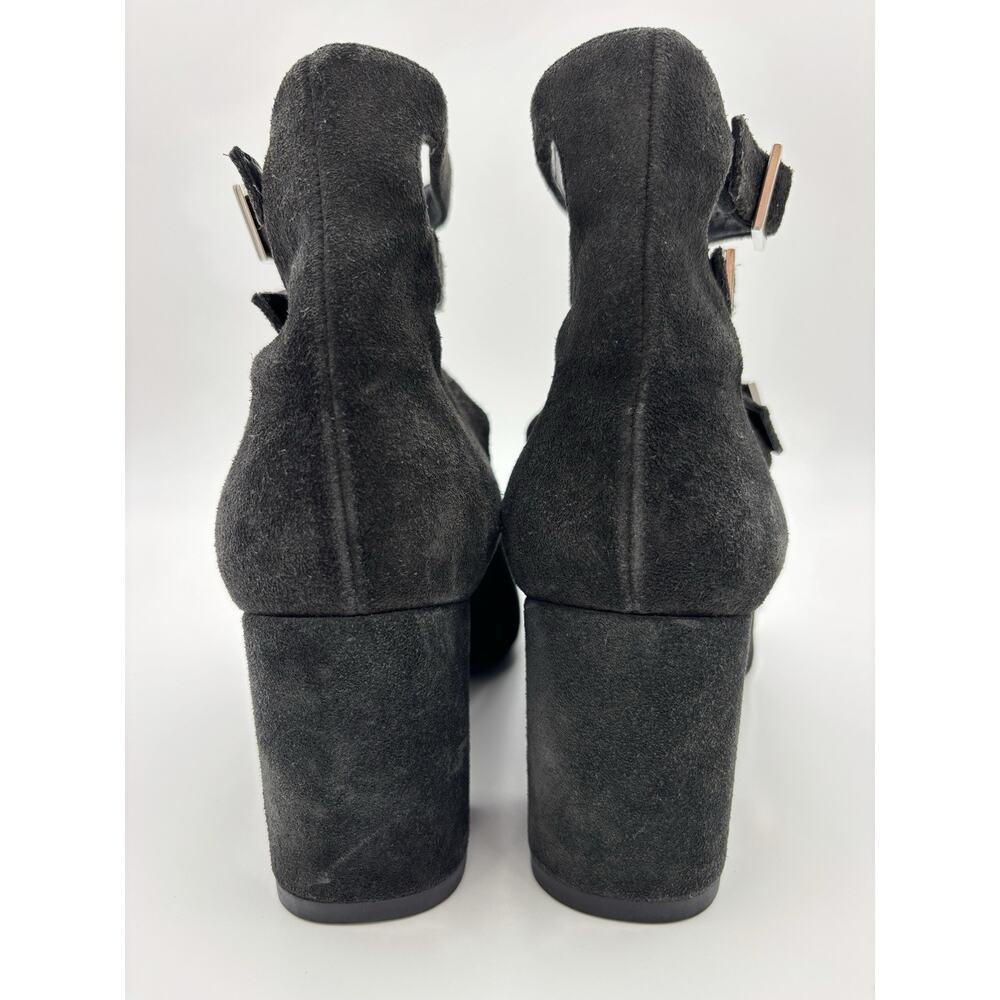 Saint Laurent Suede Gladiator Sandals Black Suede Size 37.5 / 7.5 Buckles - Picture 5 of 16